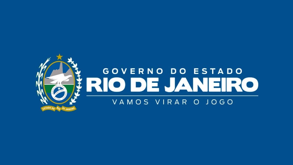 Concursos RJ: logo do governo do Estado do Rio de Janeiro em fundo azulado