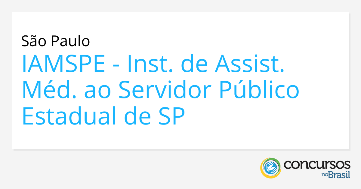 Iamspe Sp Publica Edital De Concurso Público 1410