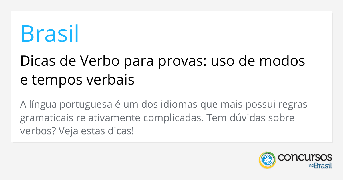 Português Para Concursos - Verbos 