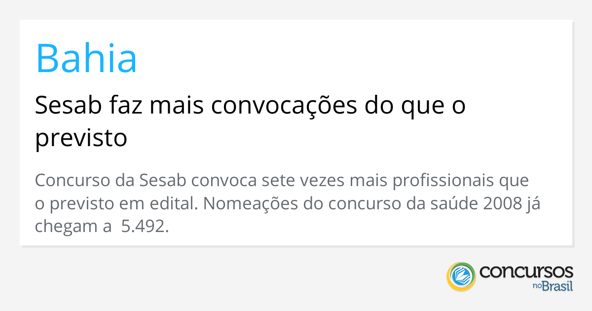 O que faz a Sesab?